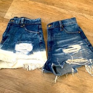 No Boundaries High Rise Distressed Cut off Jean Shorts Juniors EUC 9